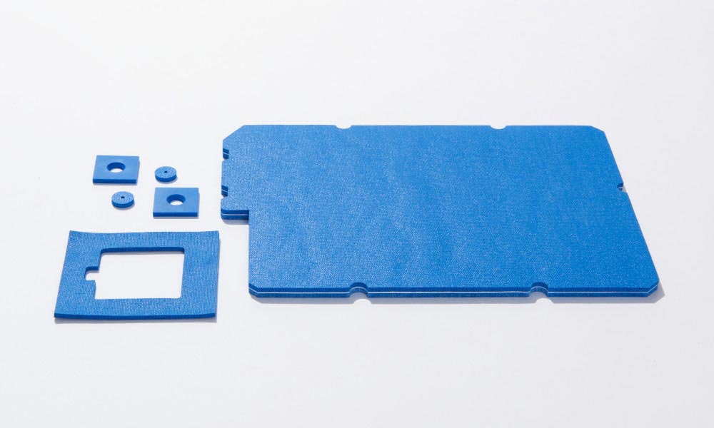 Blue R10490 fluorosilicone sponge pad and solid window gaskets
