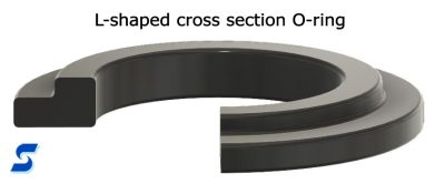 Diagram of a black, solid silicone O-ring with cross section