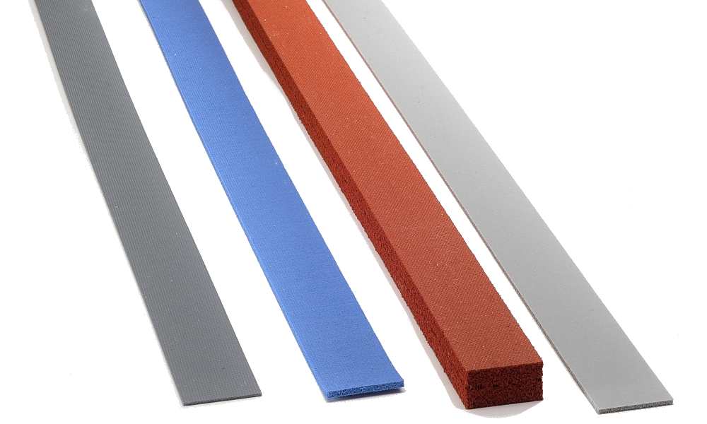 Custom gasket strips in multiple thicknesses and colors